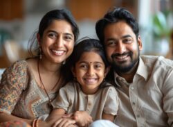 Happy family waiting for HVAC Repair in Fort Wayne , IN